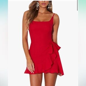 Elegant Red Sleeveless Dress